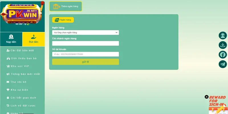 Thủ tục rút tiền thưởng 